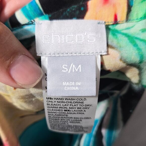 Chicos Tropical-Print Ruana Wrap Size Small/medium - Picture 9 of 10